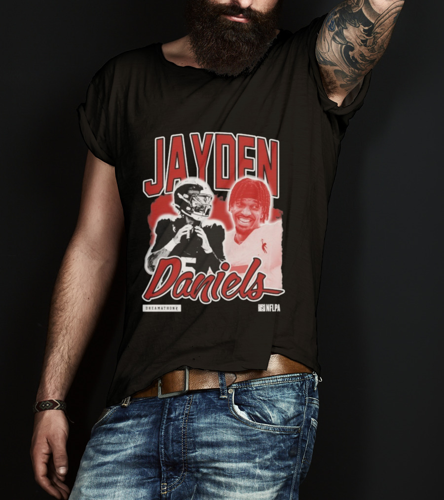 Jayden Daniels Dreamathon NFLPA Football Collaboration T-Shirt