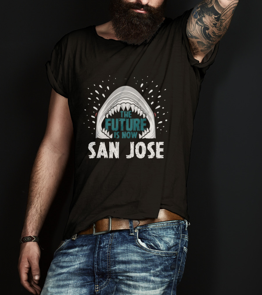 San Jose Sharks The Future Is Now Shark Teeth Graphic T-Shirt