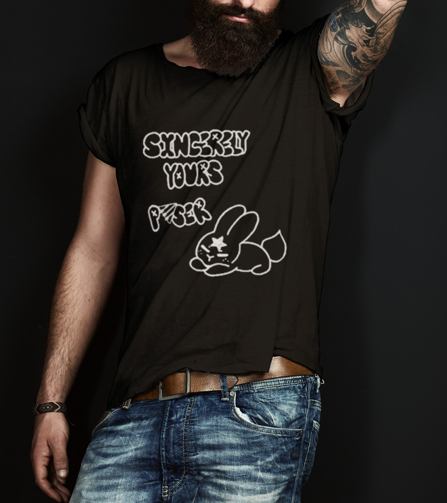 Sincerely Yours Poser Bunny Star Eyed Playful Character T-Shirt