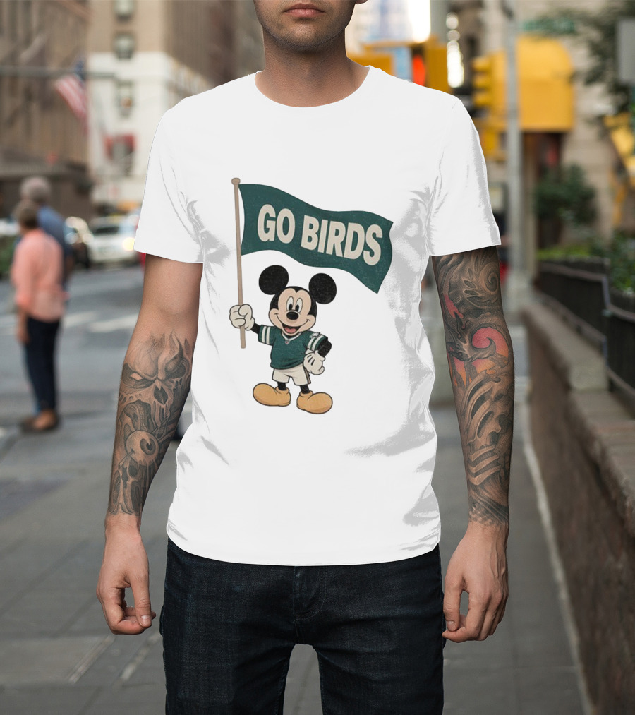Mickey Mouse Go Birds Philadelphia Eagles NFL Football 2025 Flag T-Shirt