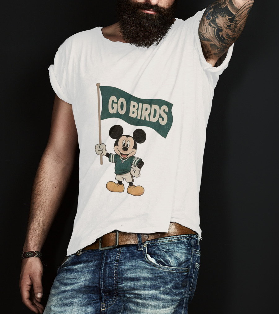 Mickey Mouse Go Birds Philadelphia Eagles NFL Football 2025 Flag T-Shirt