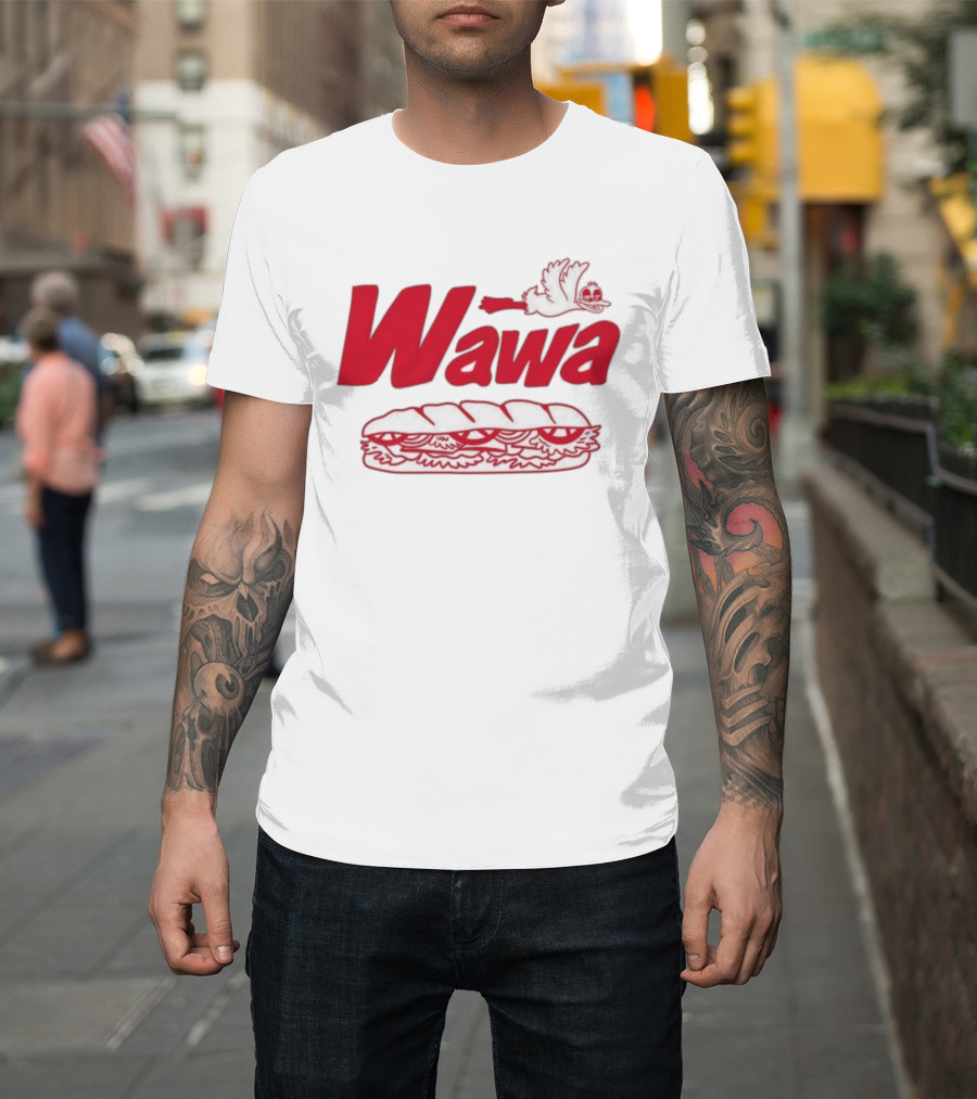 Wawa Bread Peace Bird Submarine Sandwich Flying Goose T-Shirt