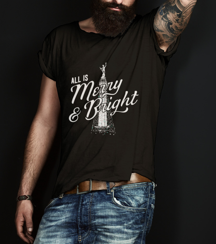 All Is Merry And Bright Christmas Tree Celebration T-Shirt