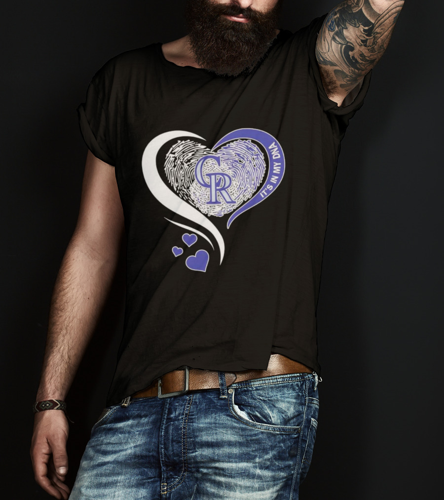 Colorado Rockies CR Heart It's In My DNA T-Shirt