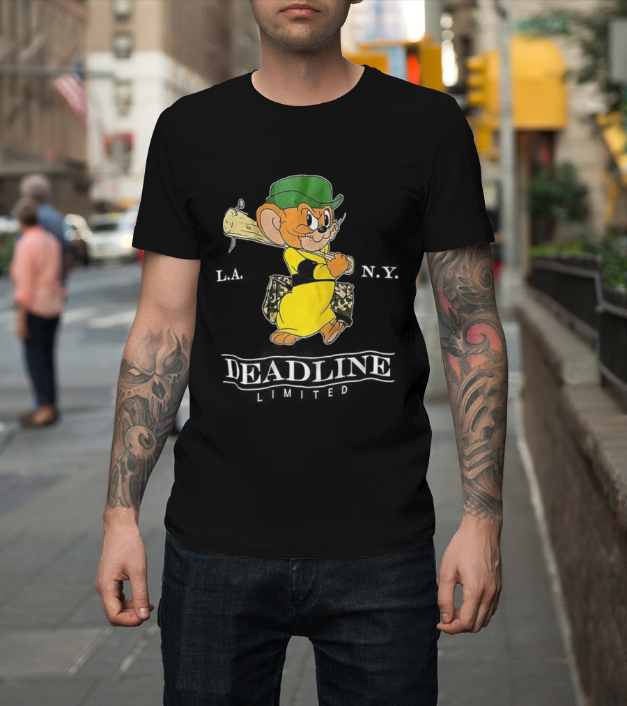 Jerry Deadline Limited Character Baseball Wood Bat Iconic Sports Style T-Shirt