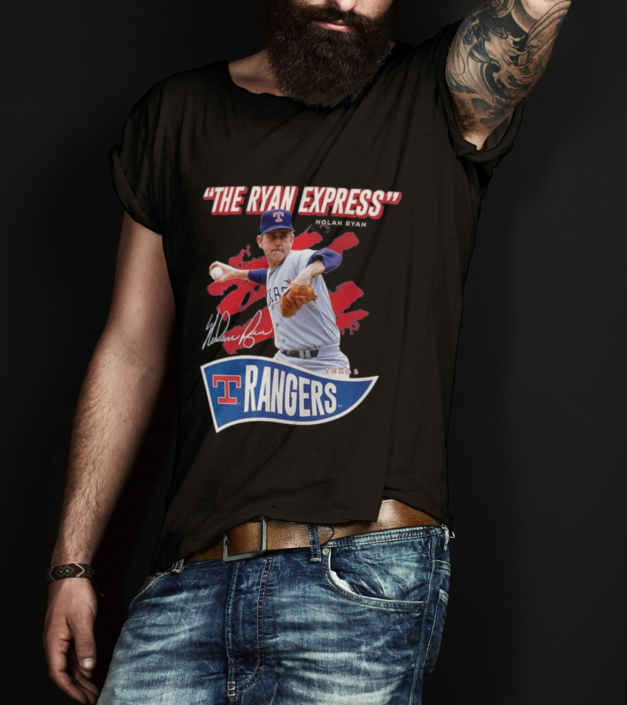 Texas Rangers The Ryan Express Nolan Ryan Signature T-Shirt