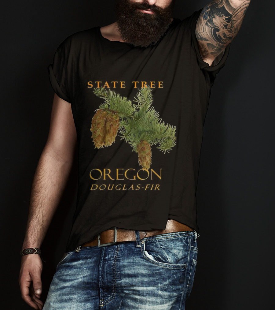 State Tree Oregon Douglas-Fir Pine Cone Branch T-Shirt