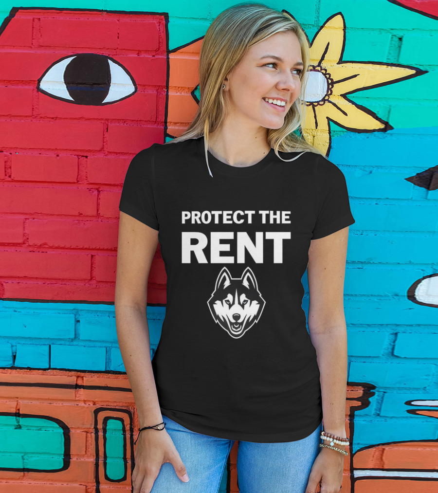UConn Huskies Protect The Rent Fierce Husky Logo T-Shirt