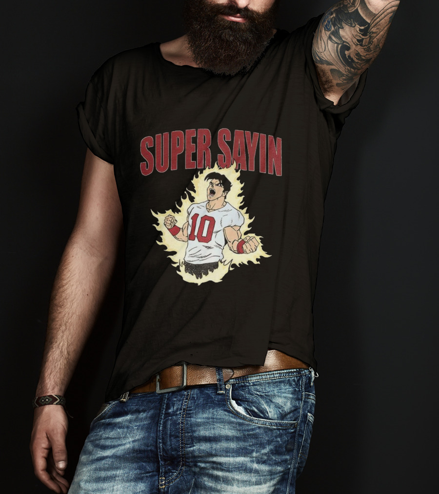 Super Sayin Player Number 10 Cartoon Anime Style T-Shirt