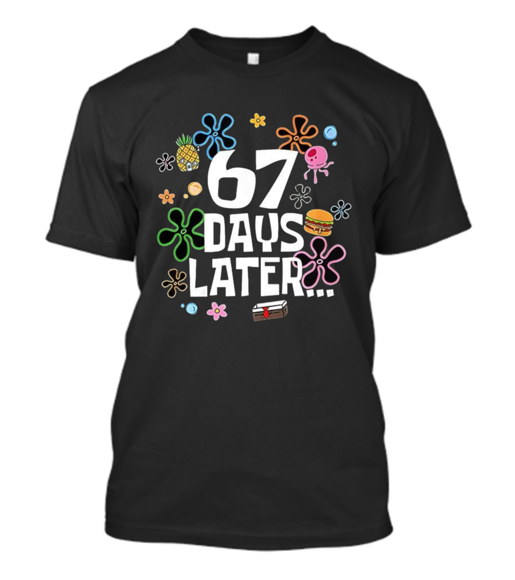 67 Days Later Pineapple Krabby Patty 67th Day School Fun T-Shirt