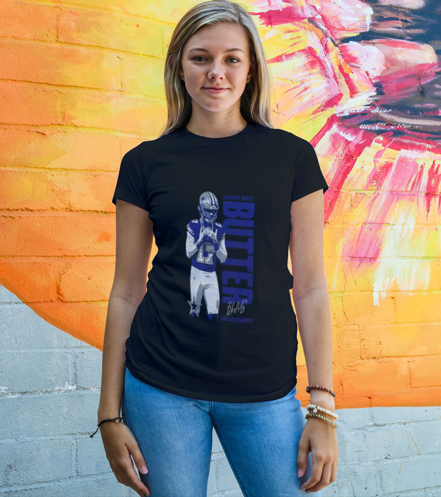 Brandon Aubrey 17 Butter Dallas Cowboys NFL Football Signature 2025 T-Shirt