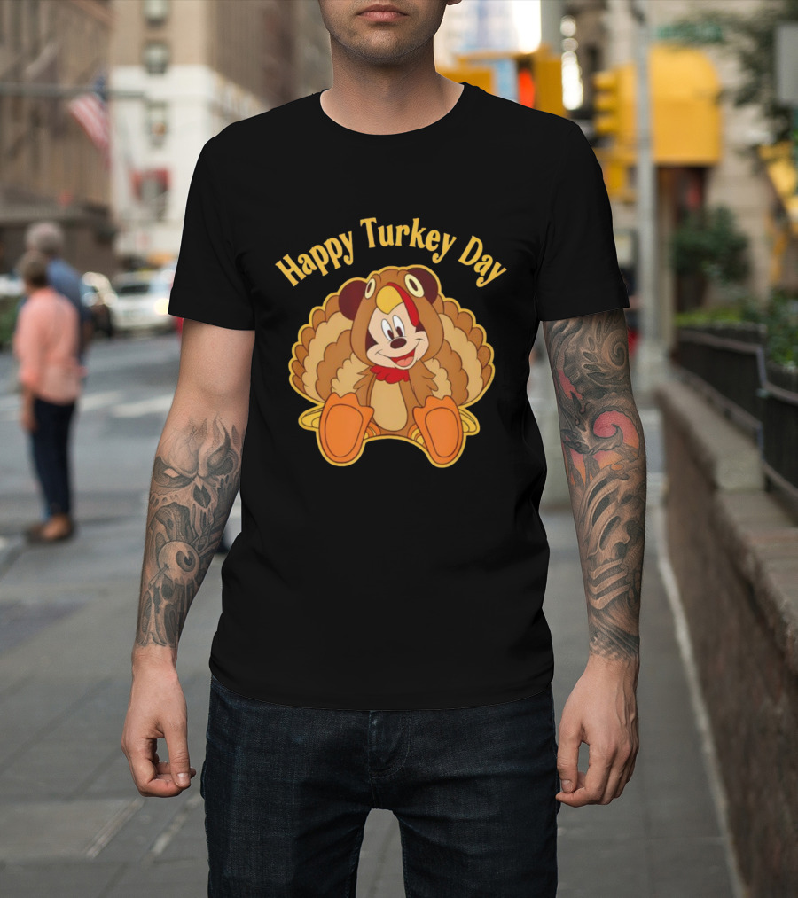 Disney Mickey Thanksgiving Happy Turkey Day T-Shirt