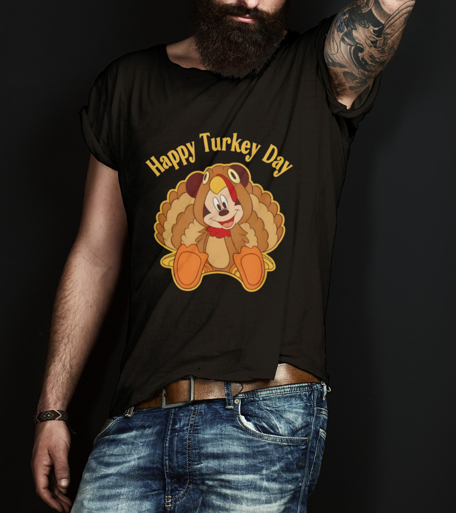 Disney Mickey Thanksgiving Happy Turkey Day T-Shirt
