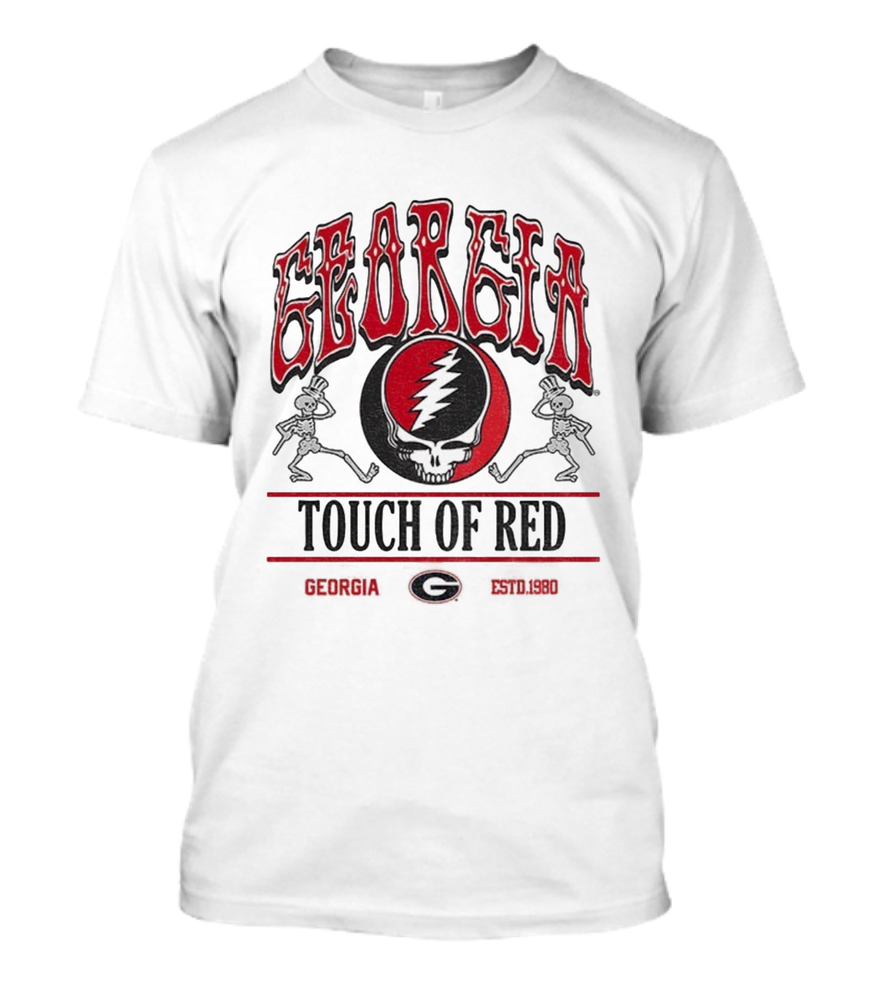 Georgia Grateful Dead Skeletons Touch Of Red Estd 1980 T-Shirt
