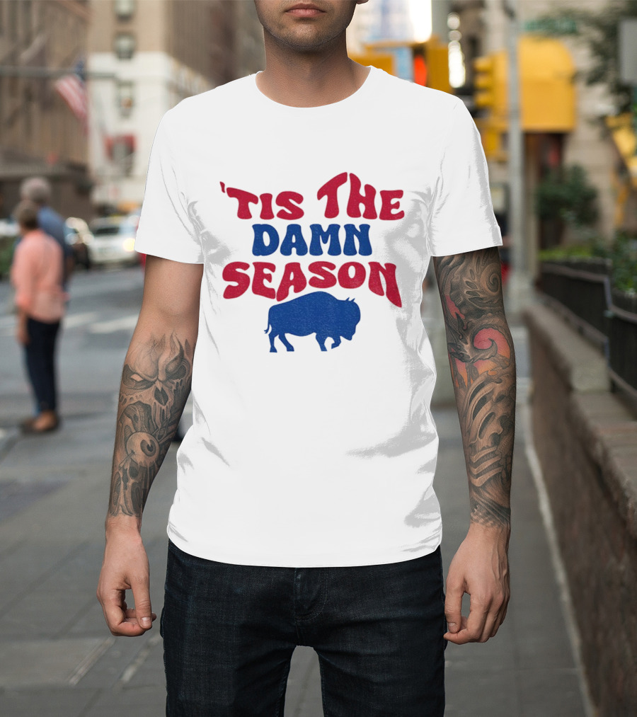 Tis The Damn Season Buffalo Bills NFL 1973 2025 Merry Christmas T-Shirt