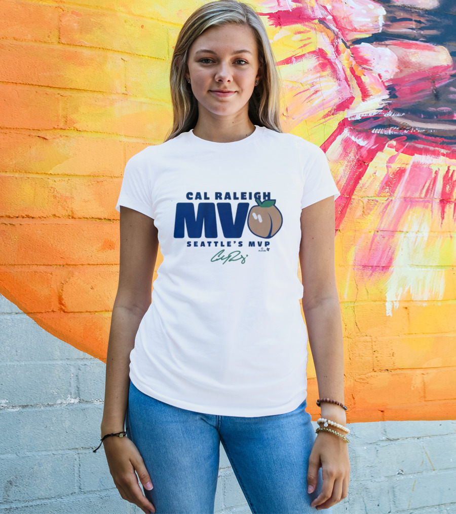 Cal Raleigh Seattle's MVP Signature Peach MVPeach T-Shirt