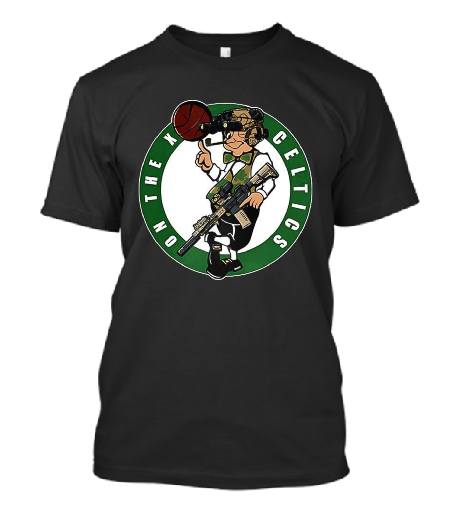 Boston Celtics On The X Military Basketball Parody T-Shirt