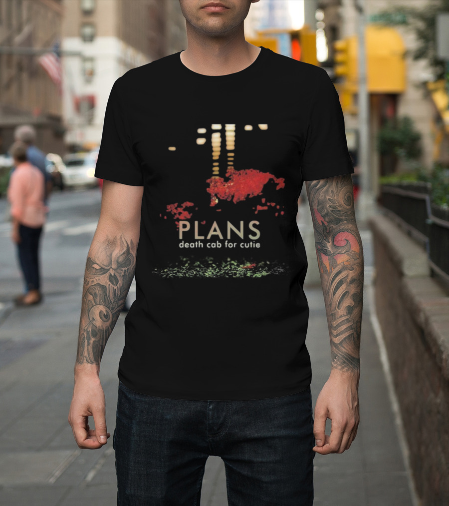 Death Cab For Cutie Plans Album Artwork With Abstract Red Elements T-Shirt