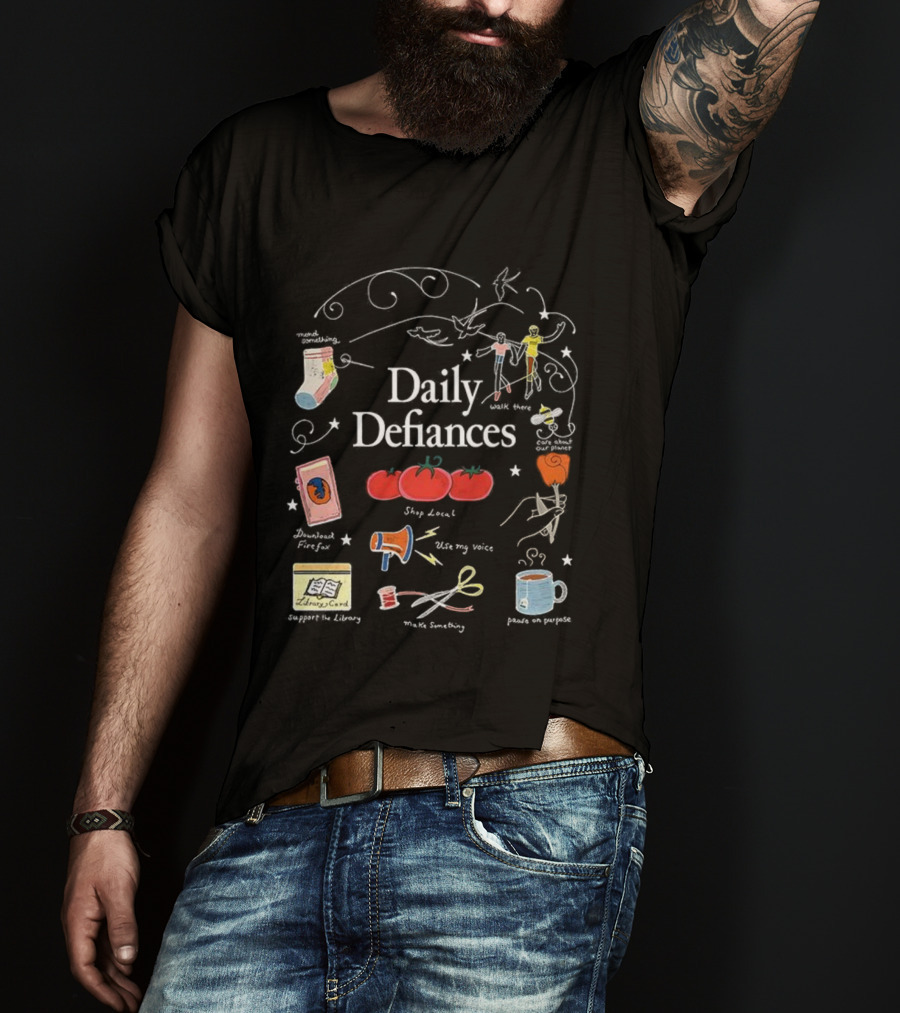 Daily Defiances Aesthetic Tomatos Manifest Skipped Laundry Protest Pajamas Make My Voice Stand Out T-Shirt