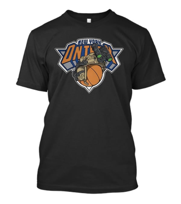 New York Knicks On Team Basketball Helmet Night Vision T-Shirt