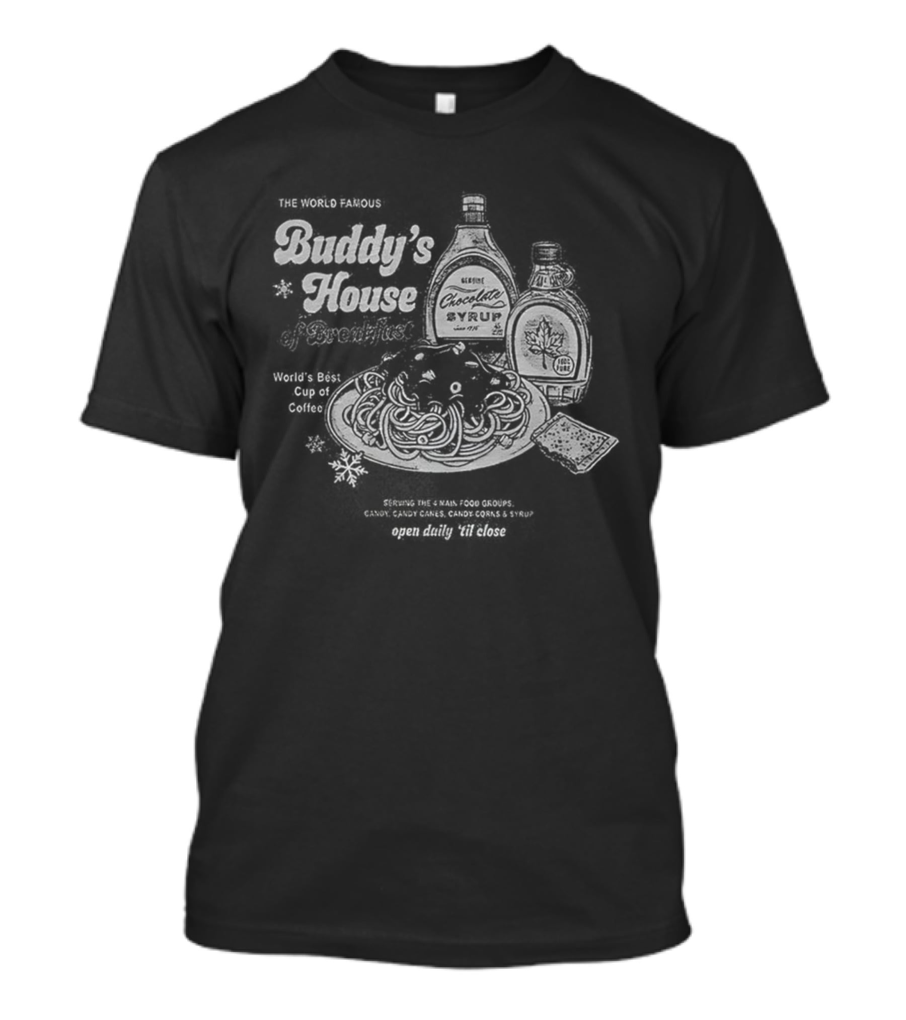 Buddy’s House Of Breakfast Syrup Pancakes Christmas T-Shirt