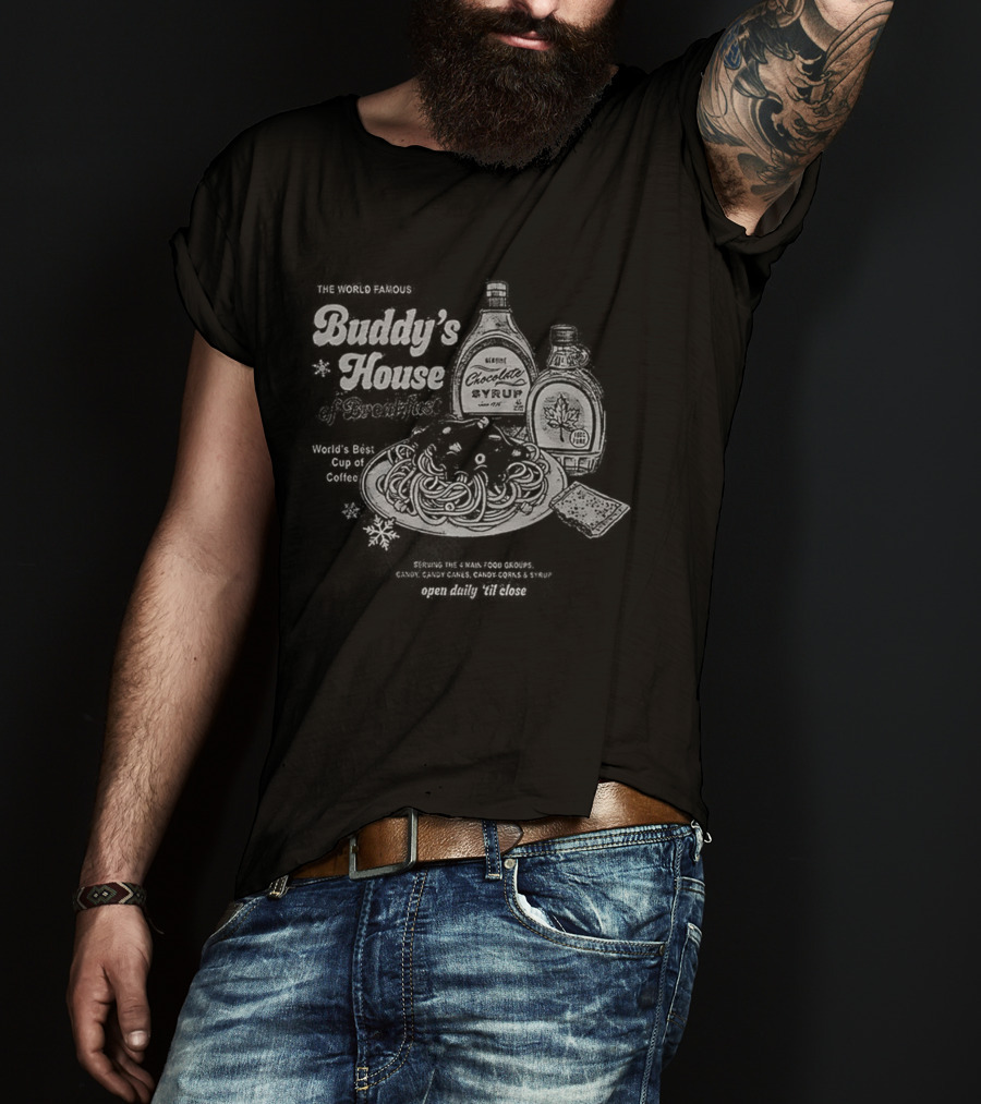 Buddy’s House Of Breakfast Syrup Pancakes Christmas T-Shirt