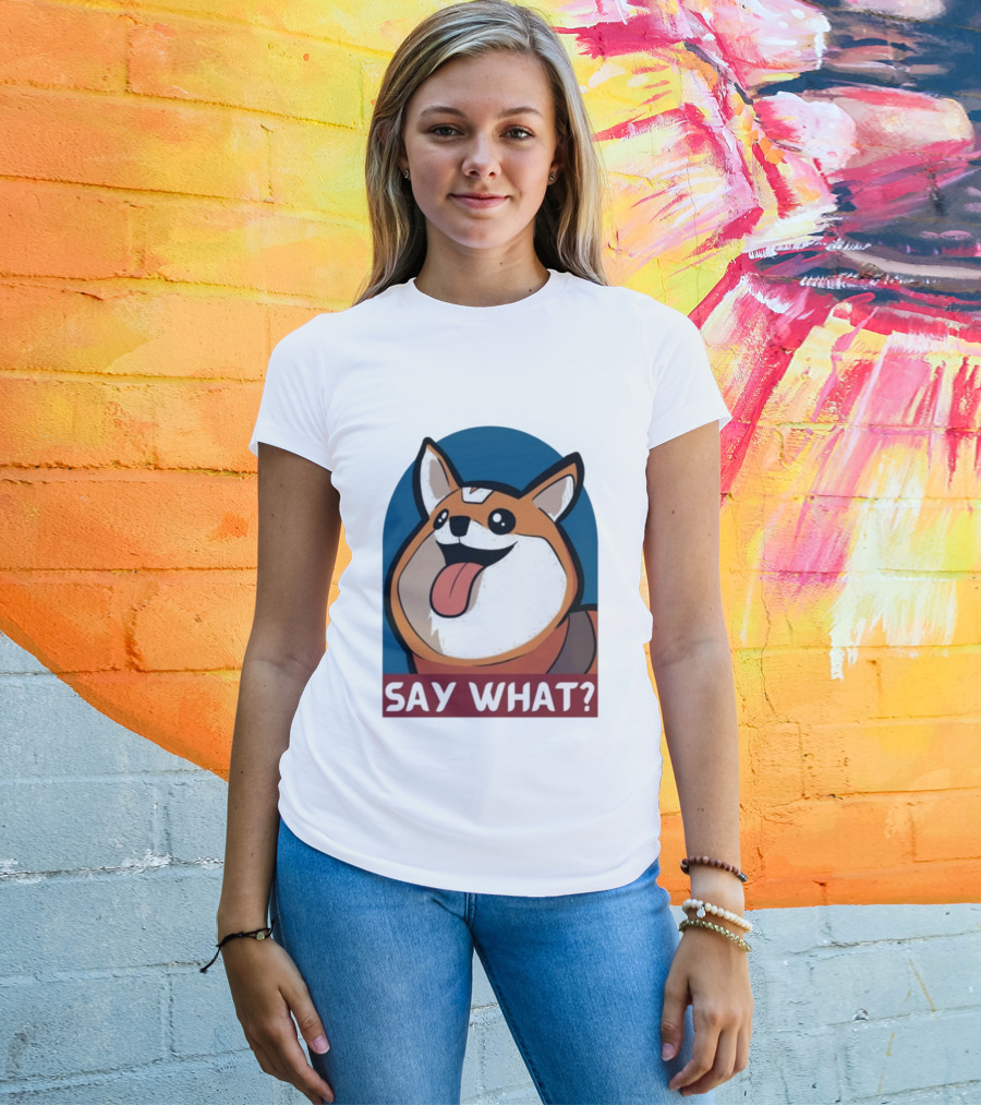 Bobbeigh HypePup Say What Cute Corgi Face With Tongue Out T-Shirt