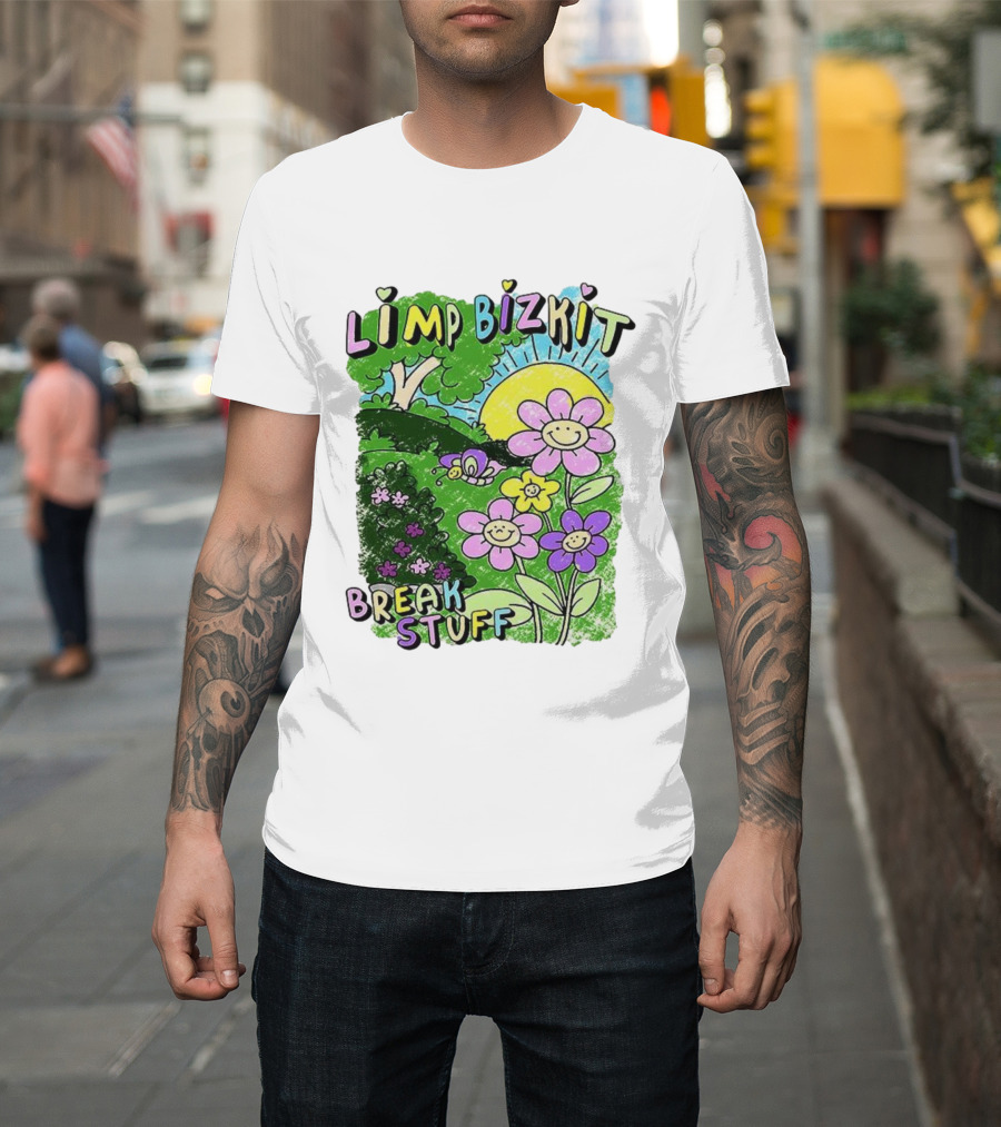 Limp Bizkit Break Stuff Flower Sun Tree Hand Drawn Paintings T-Shirt