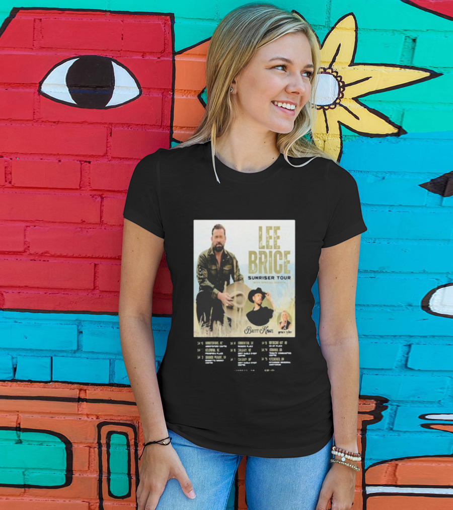 Lee Brice Sunriser Tour 2026 With Brett Kissel And Tenille Arts T-Shirt