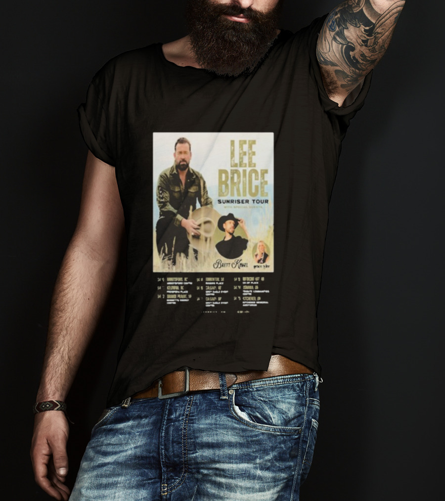 Lee Brice Sunriser Tour 2026 With Brett Kissel And Tenille Arts T-Shirt