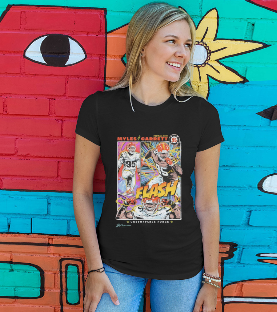 Myles Garrett 95 Flash Unstoppable Force T-Shirt
