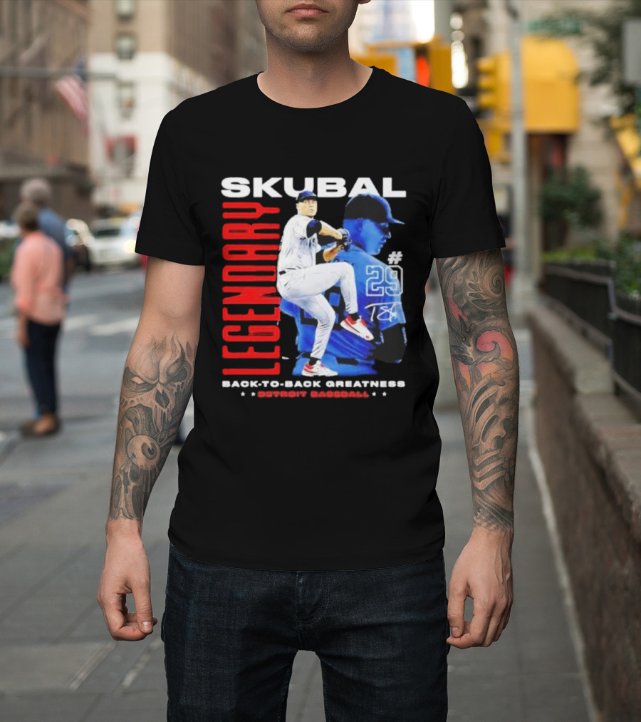 Skubal Legendary Back-To-Back Greatness Detroit Baseball #29 T-Shirt