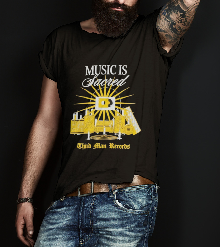 Third Man Records Music Is Sacred Sunburst Keyboard Speaker Icon T-Shirt