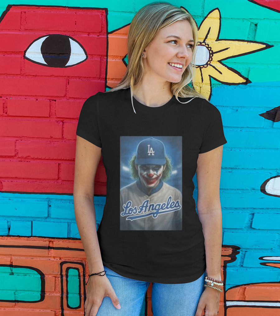 Los Angeles Dodgers Joker Clown LA Baseball Fan Art T-Shirt