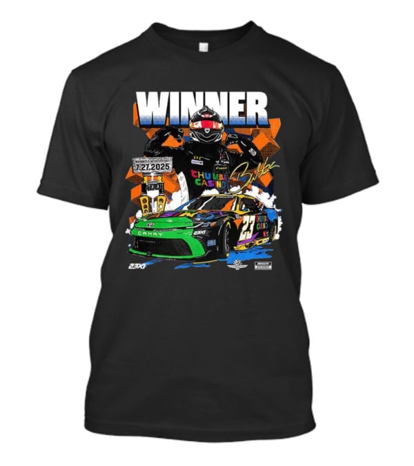 2025 Indianapolis Motor Speedway 23XI Racing Winner Bubba Wallace Signature NASCAR Event T-Shirt