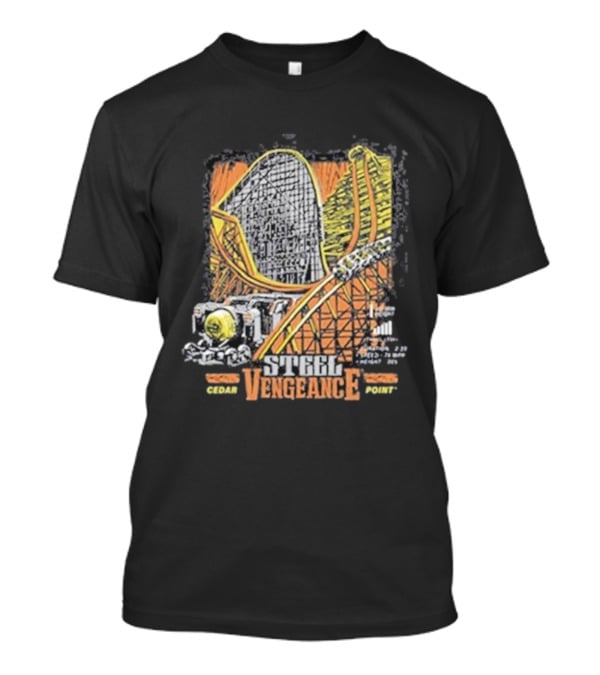 Steel Vengeance Cedar Point Coaster Stamp Roller Ride T-Shirt