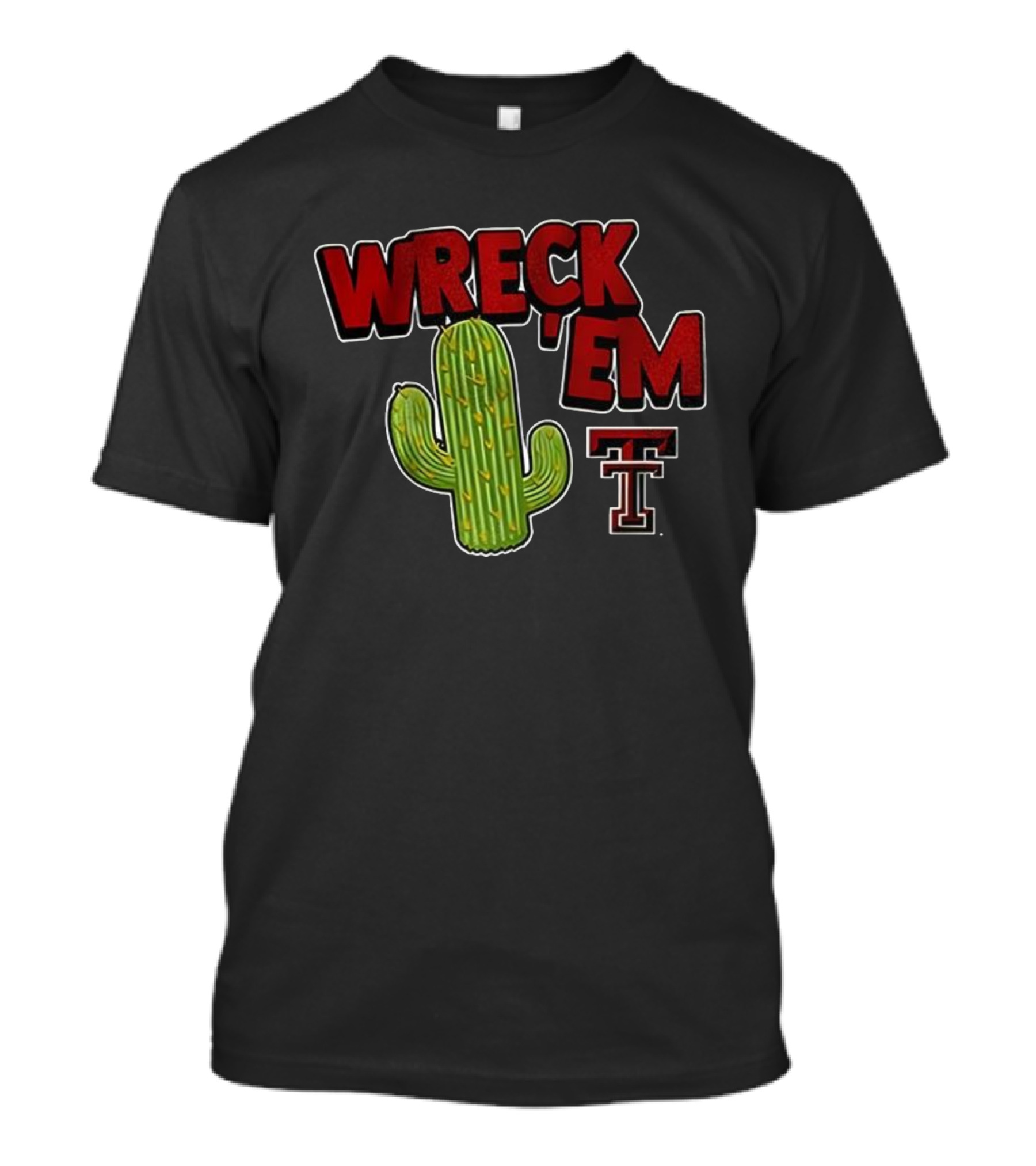 Wreck 'Em Texas Tech Red Raiders Cactus Logo T-Shirt