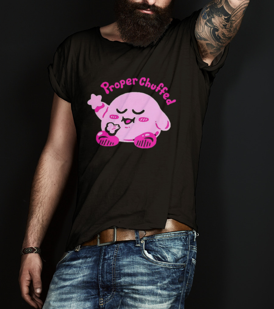 Kirby Proper Chuffed Happy Pink Character T-Shirt