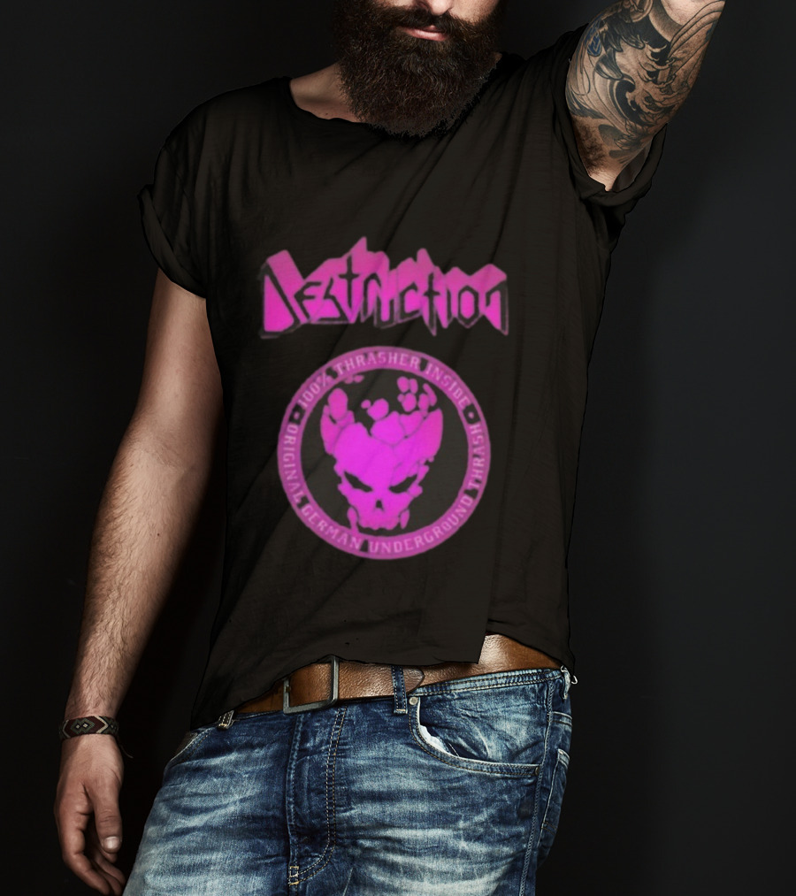 Destruction 100% Thrasher Inside Original German Underground Thrash Lila T-Shirt