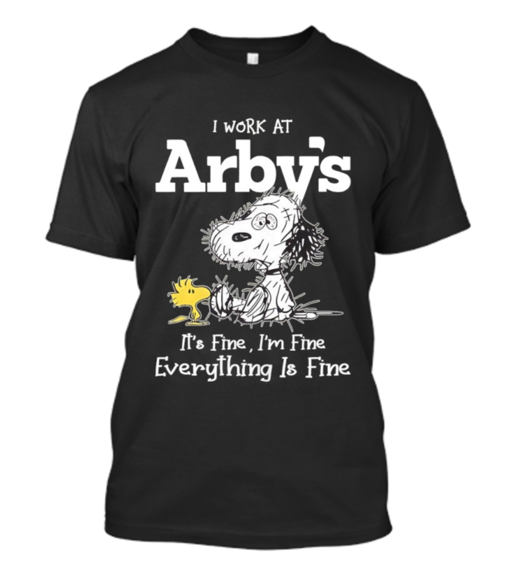 Snoopy Woodstock Everything Is Fine I Work At Arby’s T-Shirt