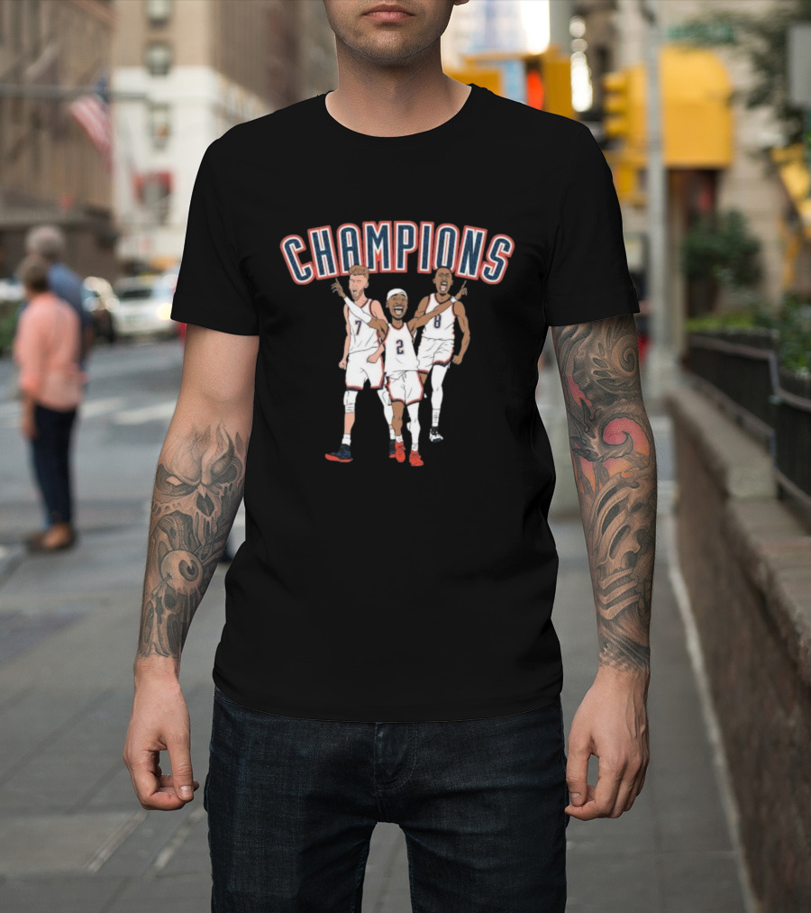 Shai Gilgeous-Alexander Chet Holmgren Jalen Williams Oklahoma City Thunder 2025 NBA Champions T-Shirt