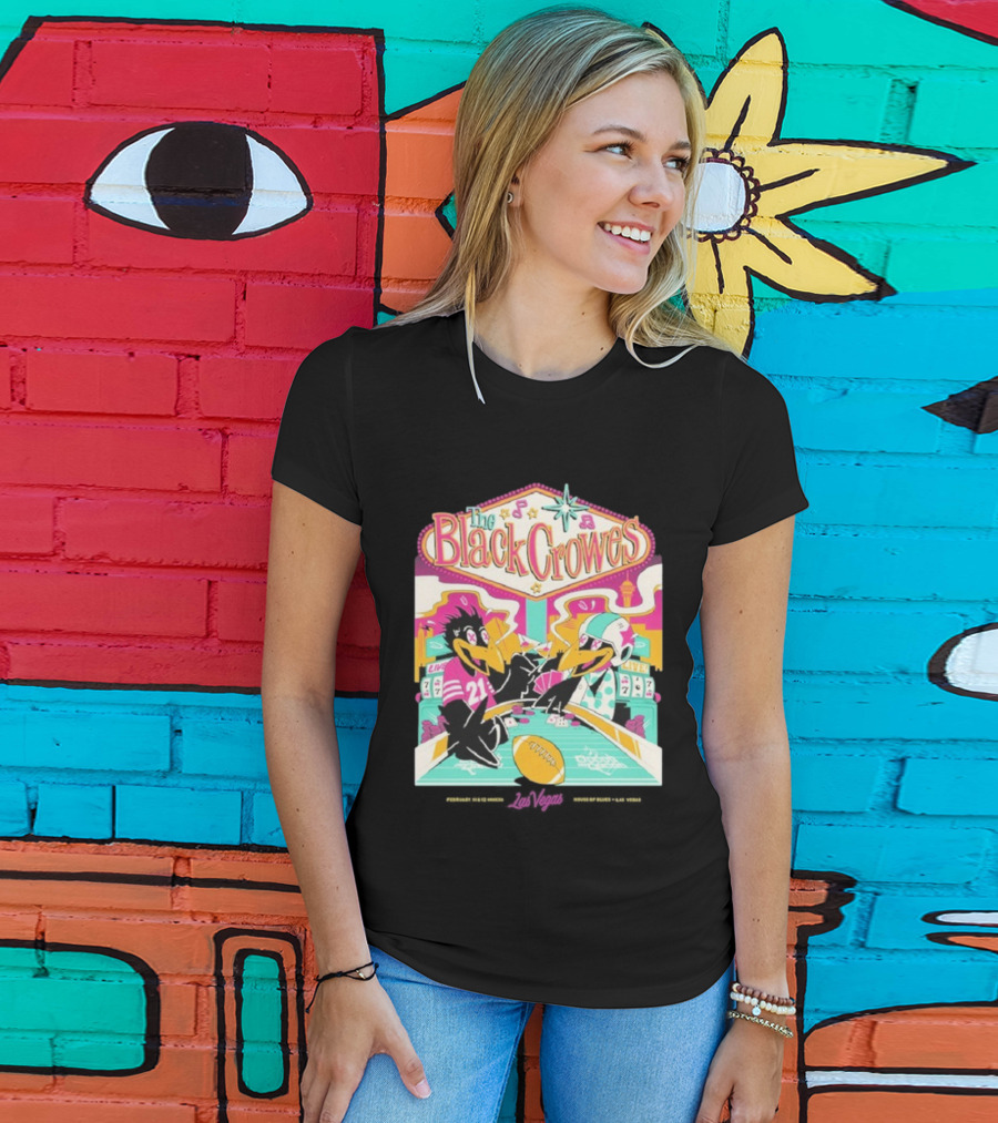 The Black Crowes Las Vegas Feb 2022 Casino Poker Night Football T-Shirt