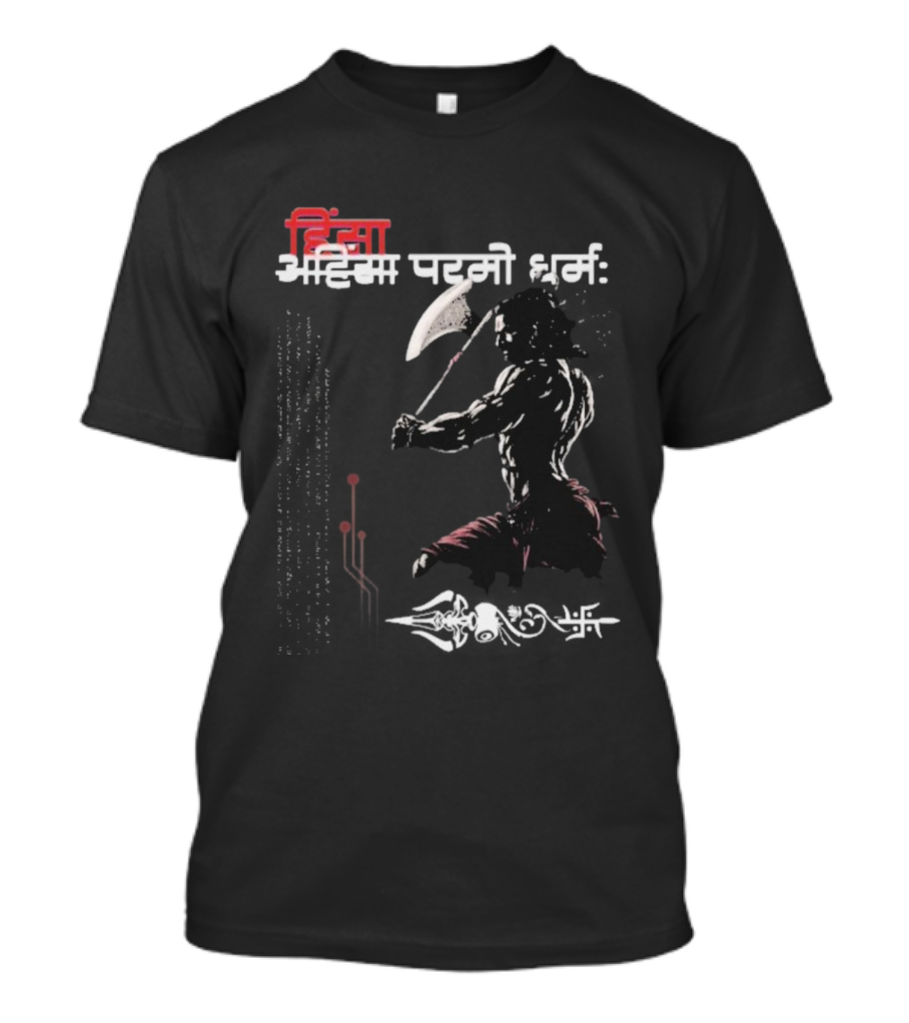 Parshuram Axe HINSA ADHIKAR PARMO DHARMA Hindi Text T-Shirt