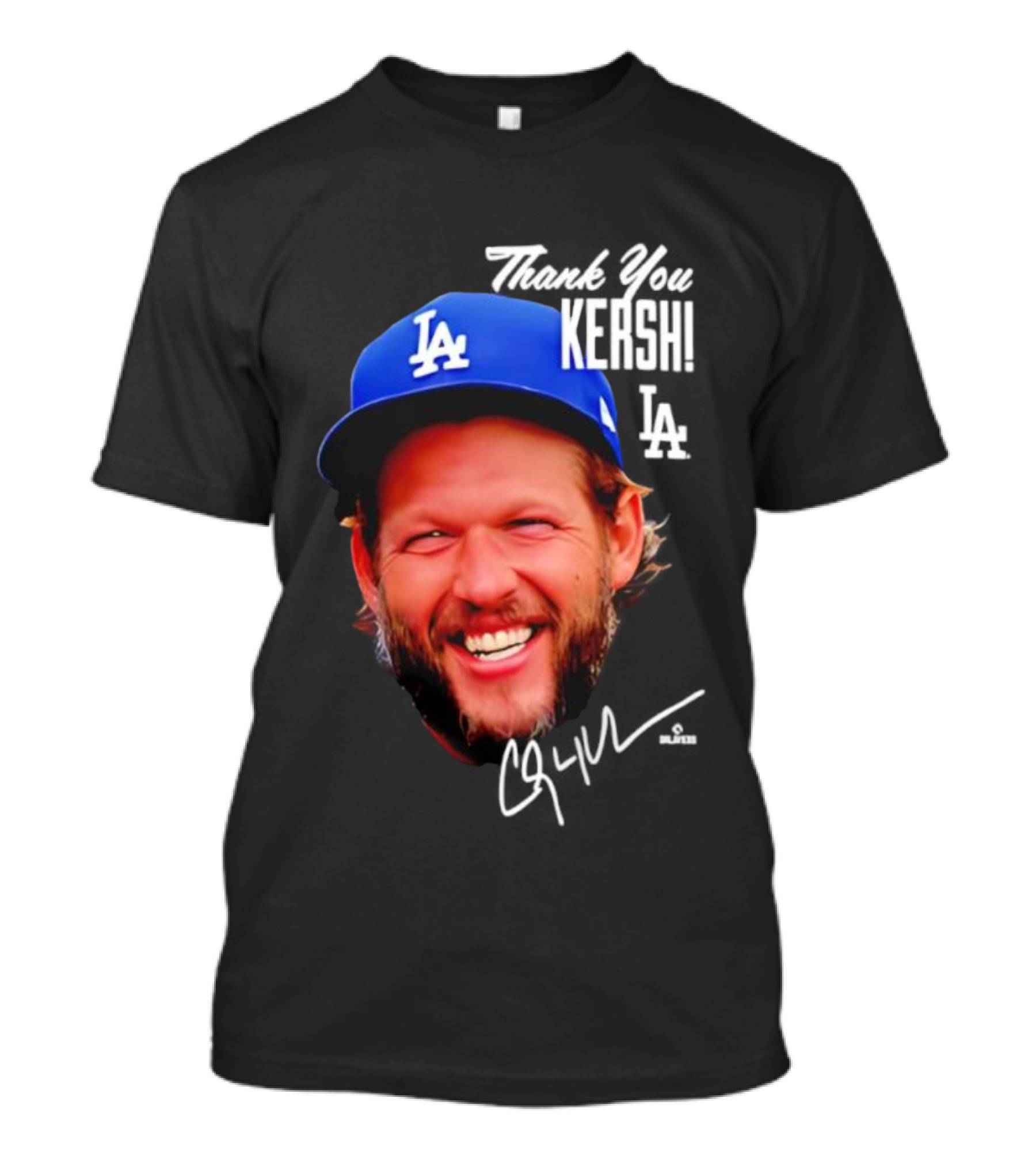 Clayton Kershaw Los Angeles Dodgers Signature Thank You Face T-Shirt