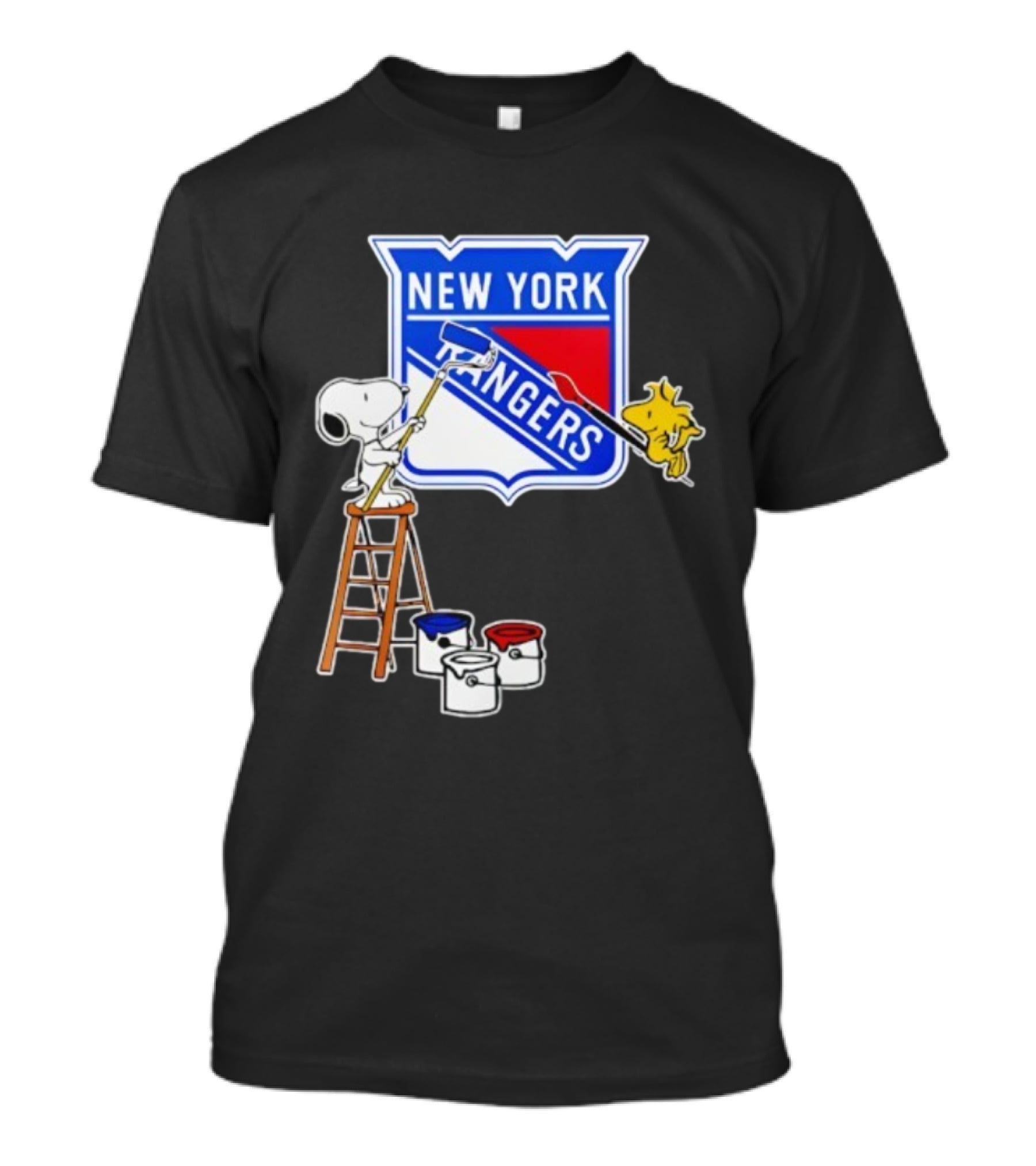 New York Rangers Snoopy Woodstock Painting Collaboration T-Shirt