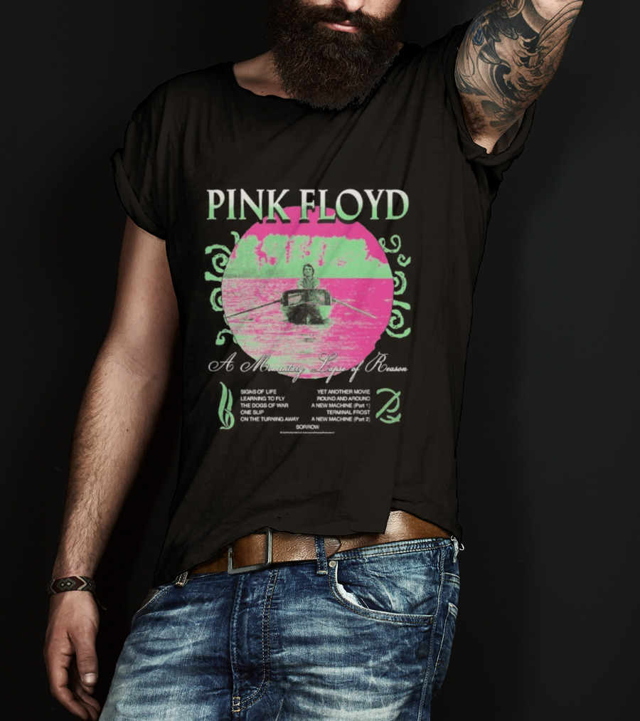 Pink Floyd A Momentary Lapse Of Reason Neon Rowing Scene T-Shirt
