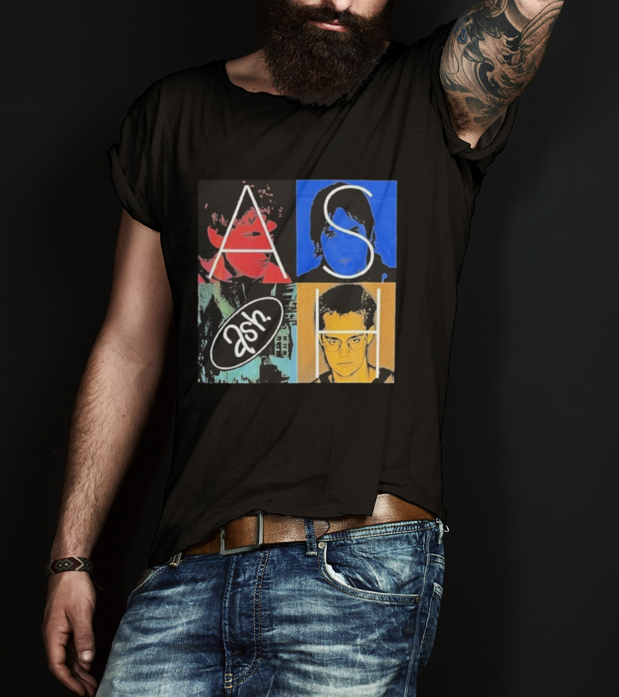 Ash Band Pop Art Style Faces Collage T-Shirt
