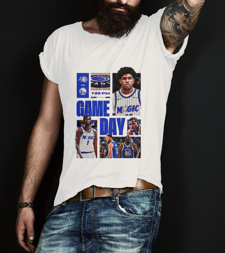 Orlando Magic Vs Golden State Warriors NBA Game Day 2025 7:00 PM T-Shirt