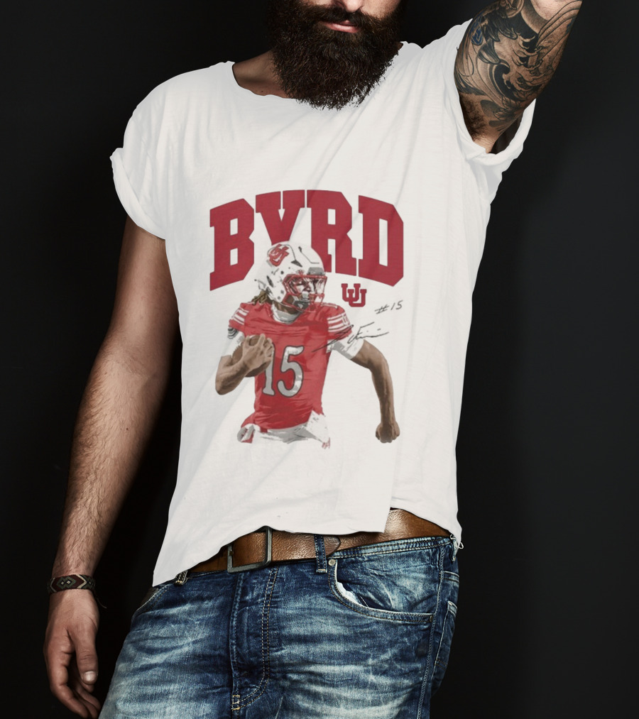 BYRD 15 Utah Utes Football Player Jersey T-Shirt