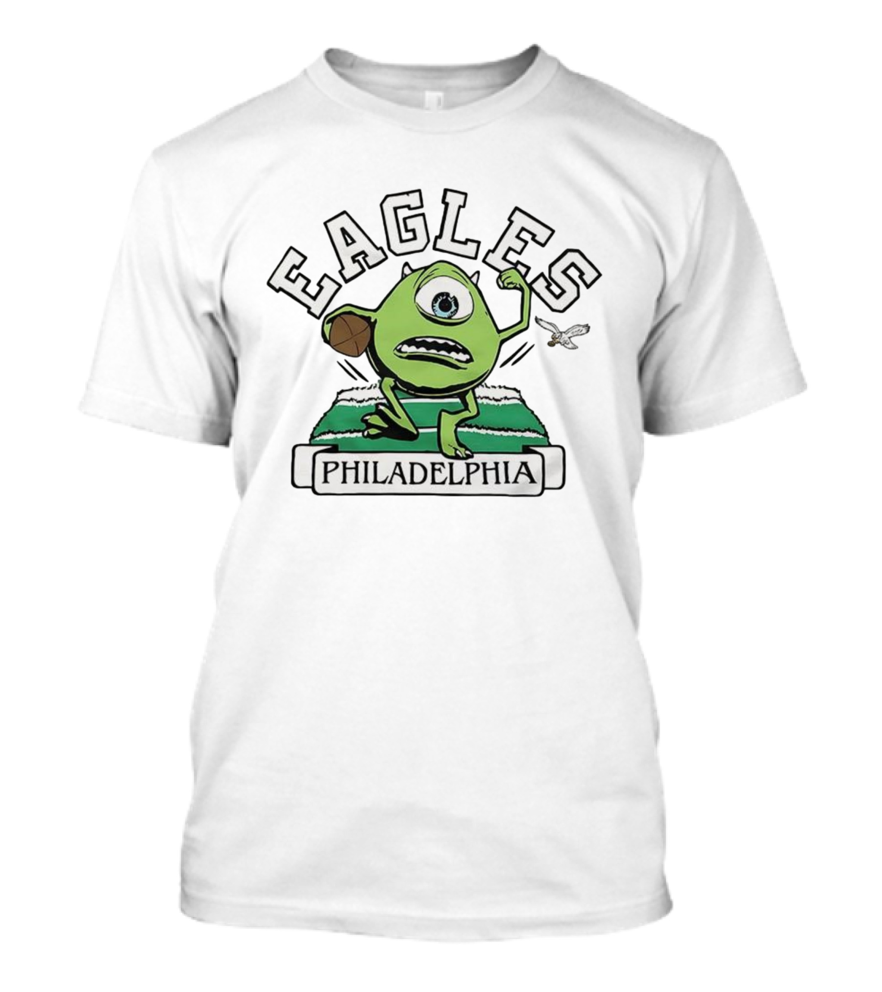 Mike Wazowski Philadelphia Eagles Football Monsters Inc Fusion T-Shirt